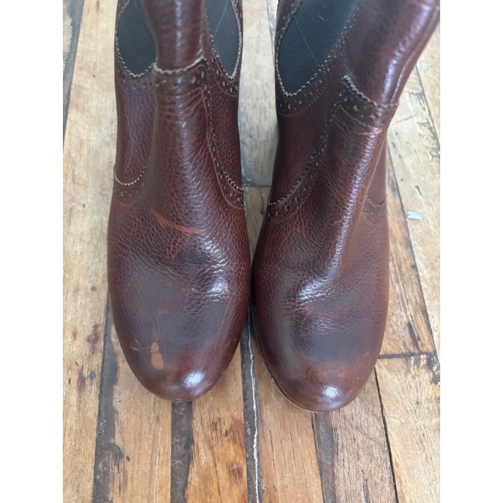 Women's Sperry Brown Leather Brogue Chelsea Ankle Boots US 11